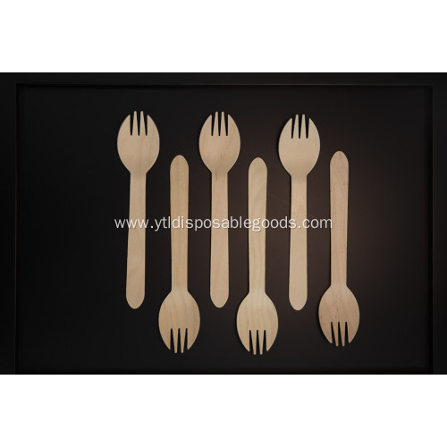 140mm Disposable flatware set wooden fork tableware